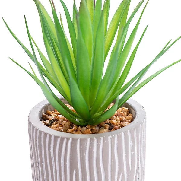 Candlelight Green 17.5cm Succulent Artificial plant in Grey Ceramic Pot
