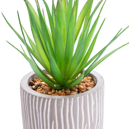 Candlelight Green 17.5cm Succulent Artificial plant in Grey Ceramic Pot