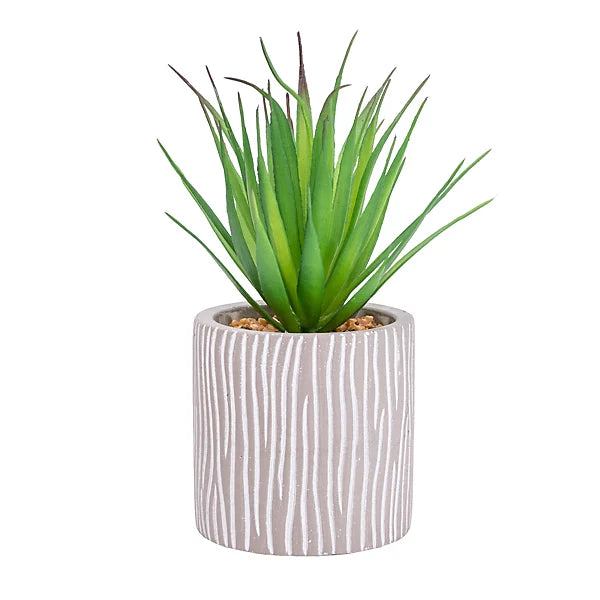 Candlelight Green 17.5cm Succulent Artificial plant in Grey Ceramic Pot