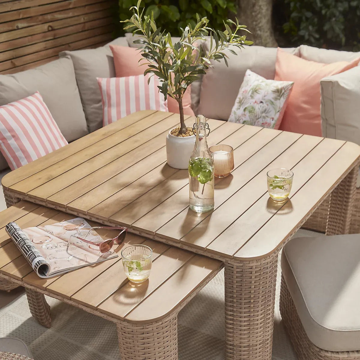 Green 58cm Olive Artificial plant in Cream Speckled Ceramic Pot